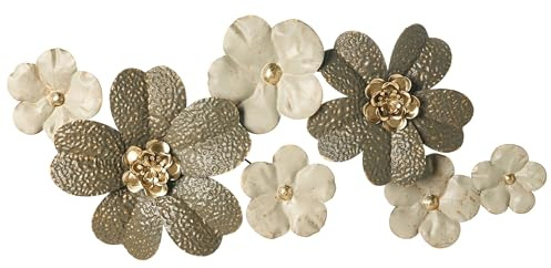 Beliani Wanddekoration Blumen Metall beige/taupe einteilig handgemacht modern Lanthanum