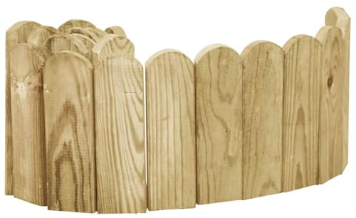 Gecheer Rotolo di Bordura Verde in Legno di Pino impregnato 120 cm, Design Elegante e Funzionale, Bordatura Flessibile per Aiuole, Percorsi e Giardini