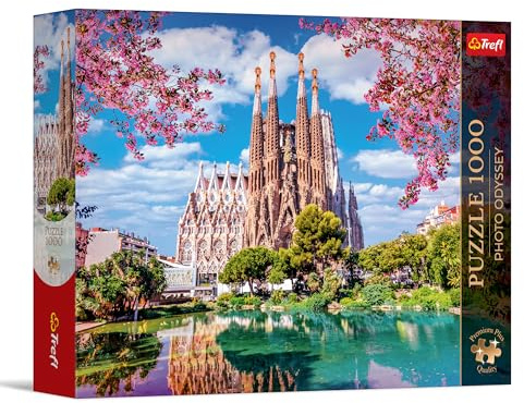 Calidad Trefl Premium Plus - Rompecabezas Photo Odyssey: Sagrada Familia, Barcelona, España - 1000 Piezas, Serie fotográfica Exclusiva, para Adultos y niños a Partir de 14 años