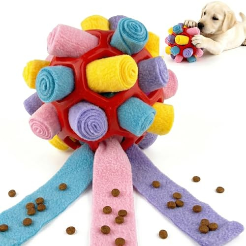 YANJINGHE Balle à Renifler pour Chiens, Jouet à Renifler, Jeu de Chiot Résistant aux Morsures, Jouet Intelligent, Balle de Nourriture, Entraînement des Odeurs, pour Chiens de Petite et Moyenne Taille