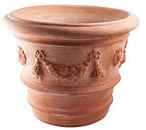 Blumentopf Pflanzgefäß Übertopf Terracotta FROSTFEST QUALITÄTSWARE Siena Conca FESTONE (36cm)
