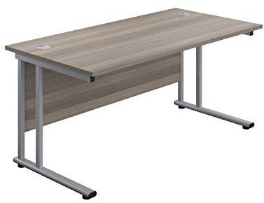 Büro Hippo ohd00014go 80 x 160 x 73 cm rechteckig Cantilever Schreibtisch – Eiche Grau