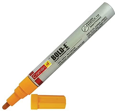 KOKUYO CAMLIN Bold-E YELLOW Paint Marker Pen All Surface UV Resistant Water Heat Light