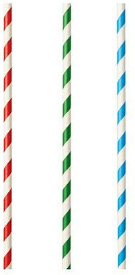 1000 Shake-Halme, Papier pure Ø 8 mm, 21 cm farbig sortiert Stripes 87512 Papstar biologische Papiertrinkhalme Papierstrohhalme Bio Öko