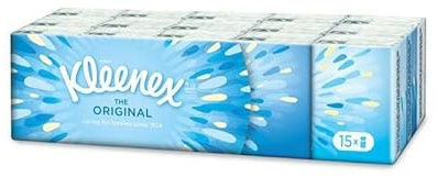 Kleenex Original Les 15 paquetes de 9 pañuelos – Lote de 4 unidades – Se venden en lotes