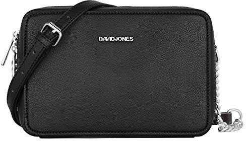 David Jones - Damen Kleine Umhängetasche - Frau Quadratische Handtasche PU Leder - Kette Schultertasche Elegant Crossbody Bag - Handy Tasche Mini Abendtasche Party Clutch Pochette Mode - Schwarz