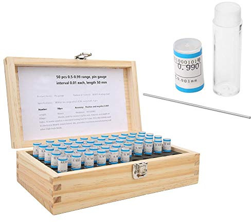 50 Stück Pin Gauge, 0,5-0,99 mm Plug Pin Gage Set 0,001 mm Toleranz Lager Stahl Präzisionswerkzeug für elektronische Leiterplatten Leiterplattenformen