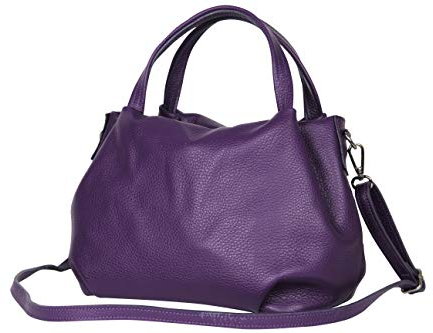 AMBRA Moda Damen handtasche Henkeltasche Schultertasche aus Echtleder GL023 (Lila)