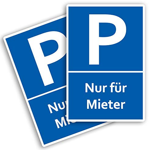 2 Stück Nur für Mieter Parkplatzschild Schild 20 x 30 cm aus stabiler PVC Hartschaumplatte 3mm mit UV-Schutz von STROBO