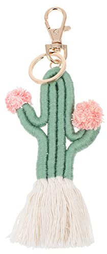 SOIMISS Gewebt Kaktus Keychain Handgemachte Böhmische Quaste Schlüsselanhänger Kaktusanlage Anhänger Boho Schlüsselanhänger Geschenk Schmuck für Frauen Mädchen Junge