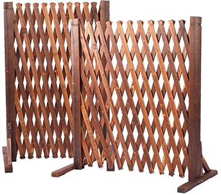 2 Pack Erweiterbarer Gartenzaun Aus Holz – Haustiertor Aus Holz, Einziehbares Zauntor, Freistehender Zaun-Sichtschutz, Für Dekorative Pflanzenklettern Auf Der Gartenterrasse (Size : 160 * 110cm)
