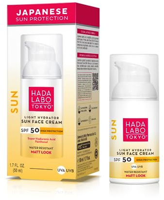 Hada Labo Tokyo Sonnencreme für das Gesicht SPF 50 UVA/UVB Schutz mit Hyaluronsäure Panthenol Wasserfest