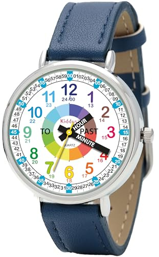 Kiddus Educational Kids Watch for Children, Boys and Girls. Analogue Time Teacher Wristwatch with Exercises.