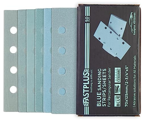 Schleifblatt Set 50 Stück Schleifpapier Schleifblatt 70 x 125mm Schleifstreifen 8 Löcher Schleifpapier Klett für Schwingschleifer Körnung 220