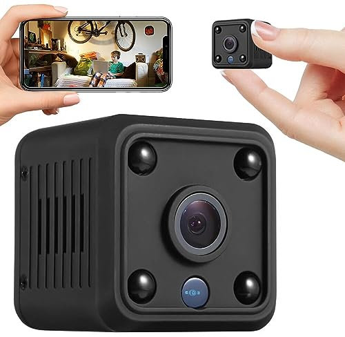 CJBIN Mini cámara, 1080p wifi, cámara de vigilancia interior, minicámara de 180° con grabación, aplicación para teléfono móvil para micro cámara interior, mini cámara wifi con detector de movimiento,