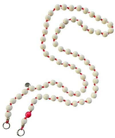 FFelsenfest Handykette Lang Holzperlen Natur-rot I ø15 mm I Länge ca. 138 cm I H0101