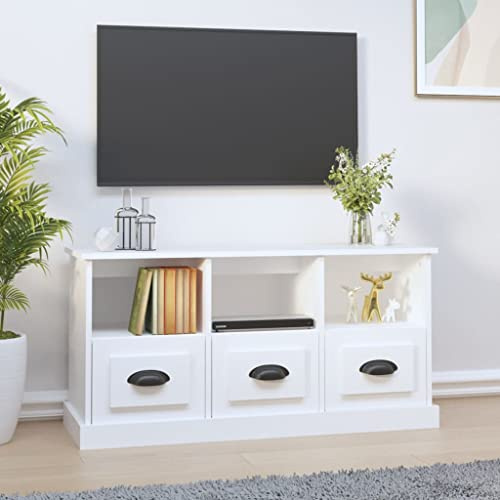 Tavolino Porta Tv,Mobile Tv Bassomobile Porta Tv Bianco 100x35x50 Cm In Legno Multistratoadatto Per L'Uso Sotto Il Televisore, In Soggiorno, In Camera Da Letto