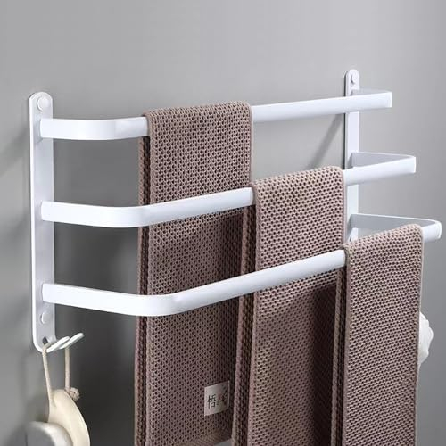 80 cm Towel Rail No Drilling Required, Towel Rail Black, Towel Rail Bathroom, Towel Rail Wall Bathroom Accessory Set, 80 cm Towel Bar Towel Rack Bathroom, Bathroom Accessories Set