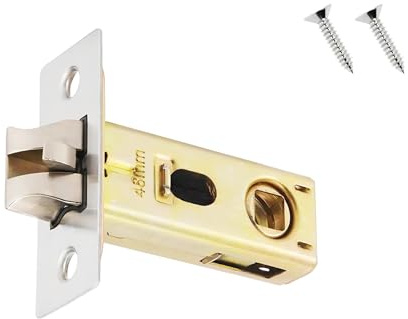 Qrity Perno Tubular de 48 mm, Perno de Tenon de Horquilla, Puerta Interior con Panel de Acero Inoxidable, Manija de Puerta de Palanca