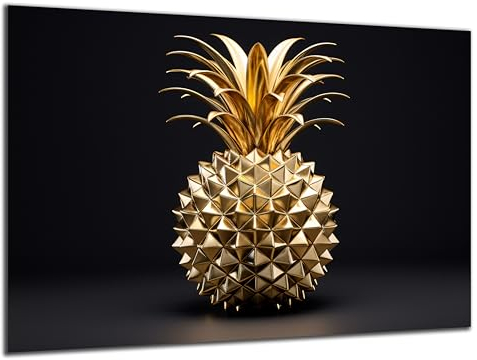 Munera Design - Bild 56x84 - goldene Ananas - Wand-Bilder Küche Ess-Zimmer