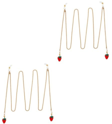 PACKOVE 2 Stk Erdbeerbrillenkette schnapsgläser Wenig frisch Sonnenbrille kleine Erdbeere Lanyard Fräulein dekorative Kette Metall