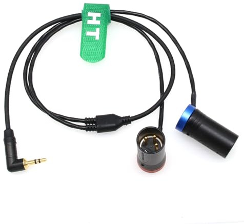 HangTon Audiokabel für Rode Wireless GO II Mikrofon auf Sony FX9 Kamera Sound Mixer Recorder, 3,5 mm 1/8 Zoll auf Dual XLR 3-polig 2-Kanal Low-Profile 50 cm