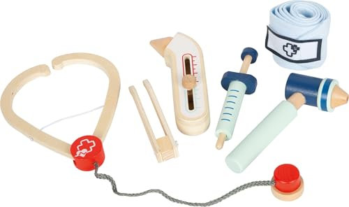 small foot Set de Doctor, Accesorios médicos de Madera, Juguete para Juegos de rol, niños a Partir de 3 años, 12548, Multicolor