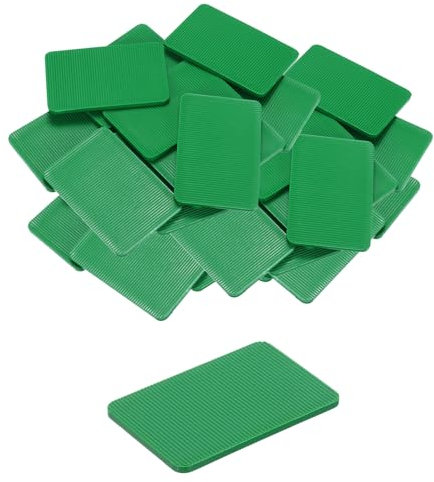 QUARKZMAN 200pcs Cuñas Plásticas, 60x40x3mm (L*An*Grosor) Espaciadores de Plástico Cuñas para Azulejos Placas de Compensación Niveladores Flexibles para Ventanas Muebles Puerta, Verde