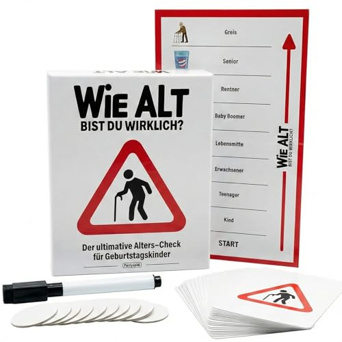 TIPSI Wie Alt Bist Du Wirklich? – Das lustige Geburtstags-Spiel | Geburtstagsgeschenk für Männer und Frauen (40 bis 65 Jahre) | Geschenk zum 40. 50. & 60. Geburtstag | Partyspiel, Gesellschaftsspiel
