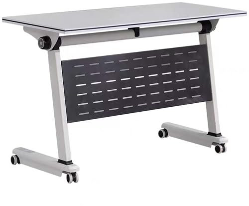 Klappbarer Konferenztisch Mit Rollen, Besprechungstisch Klappbar, Klapptisch Schreibtisch Mit Rollen, Rechteckiger Schulungs Seminartisch, Bürotisch Konferenztische Klappbar(160*50*75cm/63*19.7*29.5in