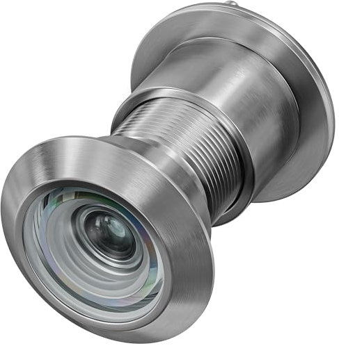 TSMIMTS Door Viewer Peephole, Solid Brass 220 Degree HD Door Viewer, with 1-7/64″ (28mm) Drill Bit and Privacy Cover, Compatible with Door Thick from 1-21/32 to 2-1/8 Satin Nickel Finish