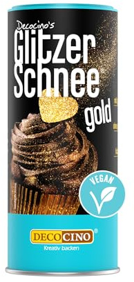 DECOCINO Glitzerschnee gold zum Verzieren