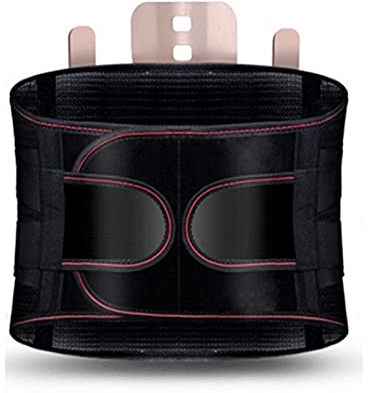 Lumbar Support Belt Self Heating Back Brace Adjustable Upper Back Support Brace for Men Women Corset Providing Pain Relief Disc Herniation Orthopedic Strain (Color : Black Size : Large) (B (Black X