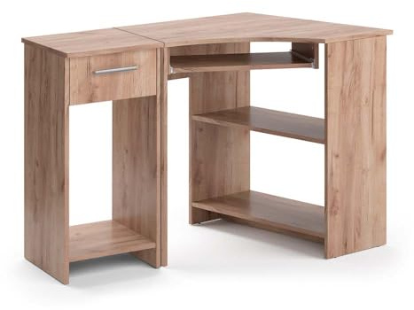 Vicco Scrivania angolare Odin, Sonoma, 83 x 76 cm Set con armadio PC, con ripiano estraibile per tastiera e vano aperto per dispositivi