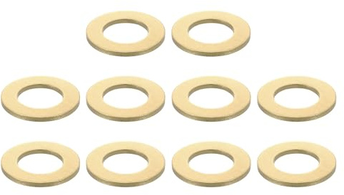 sourcing map 10 arandelas planas de latón, M17 x 30 x 2 mm, juntas de sellado de latón, anillo plano para tornillos, pernos, reparación de maquinaria, construcción al aire libre