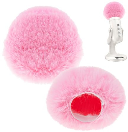 Hobbspring 2 filtri antivento pop, 13 x 11 cm, copertura per microfono rosa, in gommapiuma, per parabrezza peloso, protezione antivento riutilizzabile