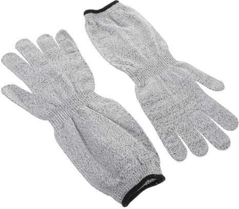 Tofficu 1 Paio Di Guanti Antitaglio Guanti Anti-Ago Maniche Per Saldatura Protezioni Sottili Per Le Braccia Protezione Per Le Braccia Con Foro Per Il Pollice Maniche Protettive Per