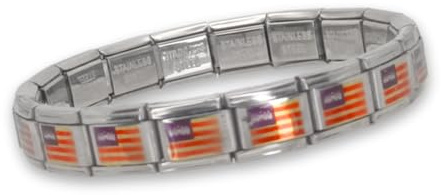 Feyma Pulsera con la Bandera de Islas Baleares, Eslabones de Acero Inoxidable, Brazalete Ajustable para Hombre y Mujer, Regalo Identidad Balear