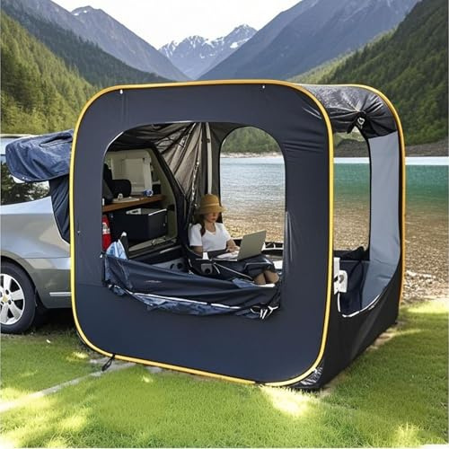 ZHNANDAMAI Tailgate Awning Car Tent, Pop Up Car Rear Tent for 3-4 Person, Free To Build Portable Van Trunk Tent Cover, Easy Setup, Lightweight and Durable, for Car Truck or SUV
