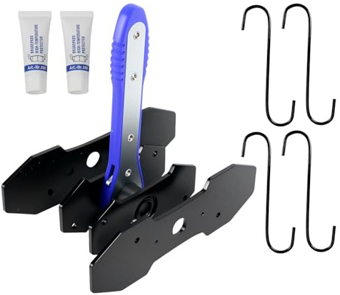 hongdounangguo Brake Caliper Compression Tool Kit with 4 Hooks & Steel Plates - 360° Swing Ratchet for Single/Twin/Quad Piston Calipers Heavy-Duty Brake Pad Spreader Car Repair Tool