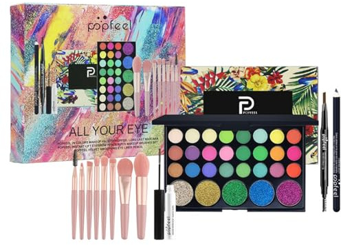 Set di Trucchi Donna, FantasyDay Kit Trucco Make Up Completo Cosmetico Starter Kit Adventskalender 2025 Xmas Makeup Gift Set con Correttore Rossetti Lucidalabbra Palette Ombretti Mascara Trousse Fard