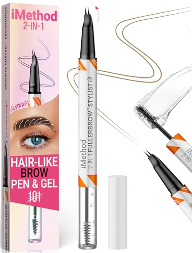 iMethod Curved Augenbrauenstift und Augenbrauengel Clear - Augenbrauenstift mit haarähnlichen Strichen für natürlich aussehende Augenbrauen, Augenbrauen-Make-up für den ganzen Tag, Blonde