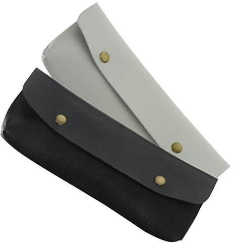 Warmhm Portapennelli Cosmetici Da Viaggio 2 Pezzi in Pu Resistente Astuccio Piccolo e Sottile Per Pennelli Trucco Donna Organizer Portapennelli Portatile