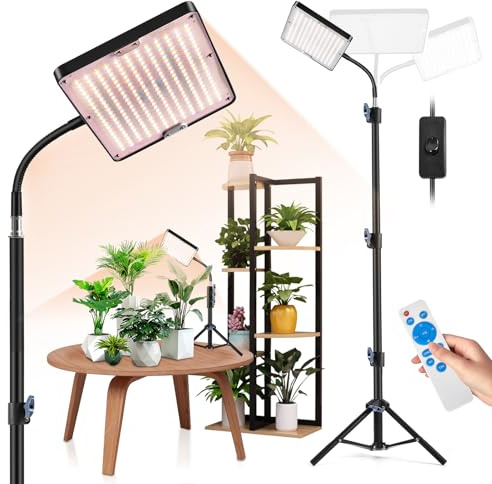LED Grow Lights for Indoor Plants Full Spectrum with Adjustable Stand, 246 LEDs Plant Grow Lamp with Timer & 10 Brightness Levels for Seedlings, Flower Growing, Greenhouse, Large Potted Plants