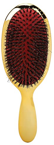 Cepillo desenredante acolchado 23 x 8 cm, cerdas flexibles | almohadilla de silicona, masaje del cuero cabelludo, para cabello húmedo y seco, galvanizado ABS