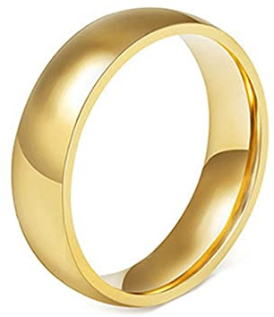 Whoiy Verlobungsringe Edelstahl mit Gravur, Frauen Männer Ringe Schlichtes Band Eheringe Trauring Silber/Schwarz/Gold/Roségold 6MM Breit Poliert Modeschmuck Größe 47-75