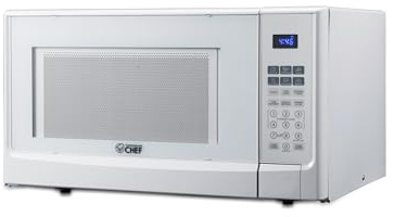 COMMERCIAL CHEF 1.4 Cubic Foot Microwave with 10 Power Levels, Small Microwave with Push Button, 1100 Watt Microwave with Digital Control Panels, Countertop Microwave with Timer, White