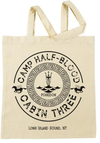 Vendax Percy Jackson - Camp Half-Blood - Cabin Three - Poseidon Beige Beige Sac à Provisions Réutilisable