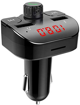 WYYHAA Transmetteur FM Bluetooth, sans Fil Bluetooth 4.2 Adaptateur Autoradio Kit Voiture avec Appels Mains Libres 2 Ports USB Support TF Carte De Détection De Tension U-Disque