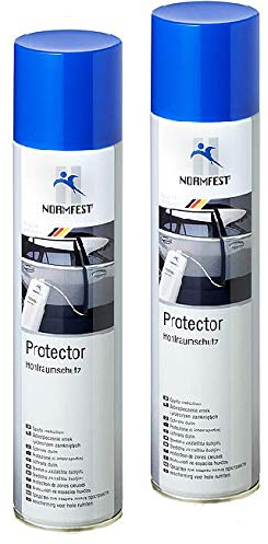 Normfest Protector – Transparenter Hohlraumschutz auf Wachsbasis, silikonfrei, wasserverdrängend und korrosionsschützend, inkl. Spezial-Sprühadapter & 50 cm Schlauch für Hohlräume – 2X 400ml
